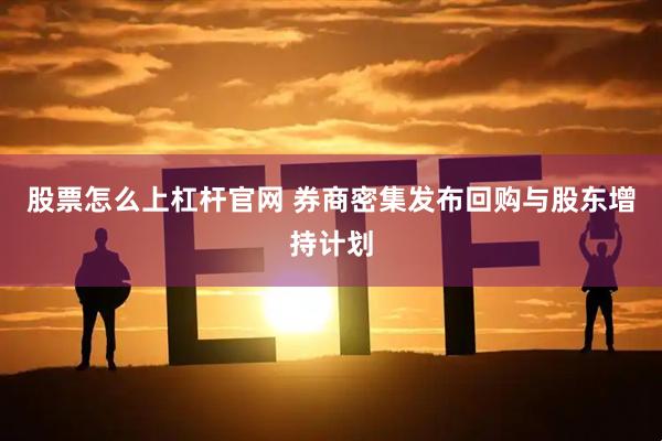 股票怎么上杠杆官网 券商密集发布回购与股东增持计划